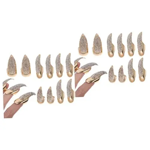 Produktbild: Beavorty 20 Stk Ziernägel Aus Metall Punk-nagelklaue Punk-fingerringe Halloween-fingernägel Fingernagelklauenringe Fingernagelringe Nagelkralle An Der Fingerspitze Legierung Zubehör Mode