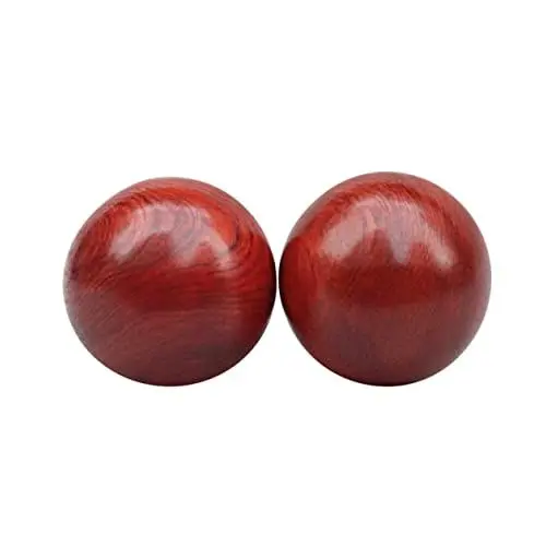 Produktbild: Beavorty 2St Handtrainingsbälle Medizinbälle rundes Werkzeug Stressball Massageball chinesischer Stil Kugel am Handgelenk Rosenholz Gymnastikball Fitness Handball Hölzern rot