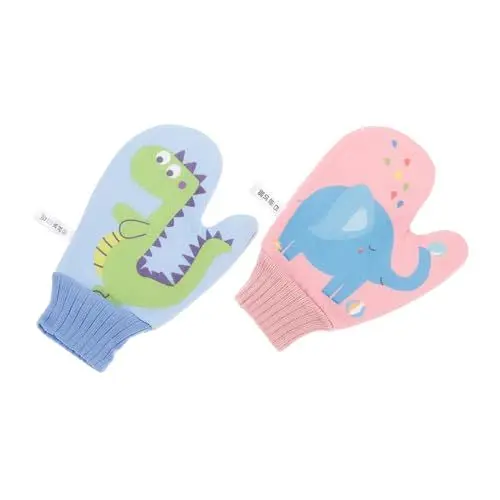 Produktbild: Beavorty 2 Stück Badehandschuhe Waschlappen Handschuhe Weicher Duschschwamm für Jungen und Mädchen Wiederverwendbarer Luffa Zum