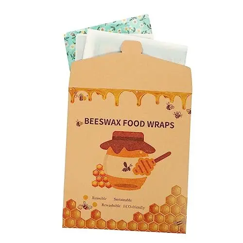 Produktbild: Beavorty 3St Bienenwachs Wickeln Lebensmittelverpackungen aus Bienenwachs Bio-Bienenwachstuch umweltfreundliche Frischhaltefolie bienenwachs Tuch Hamburgerbrötchen Burgerbrot Küchenwaren