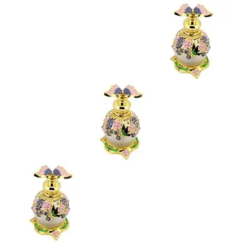 Produktbild: Beavorty 3 Stücke Parfüm Flasche Ätherisches Öl Flasche Öl Flasche Spender Reisebehälter Blumenvasen Dekorativ Leer Ätherisches Öl Spender Kristalle Bejeweled Nachfüllbare Duftflasche Gem
