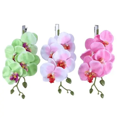 Produktbild: Beavorty 3 Teile/Satz Braut Klaue Clip Reise Zubehör Mädchen Klaue Clips Hibiskus Haarteile Plumeria Haarspange Floral Haarnadel Sommerreise Küsten Haar Zubehör Hawaiian Haar Zubehör