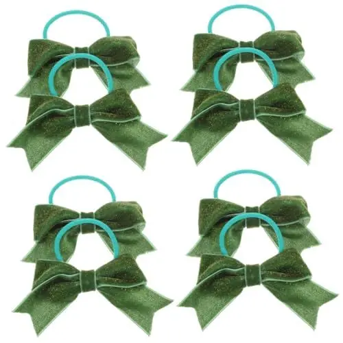 Produktbild: Beavorty 4 Paare Krawatte samtschleife kinder haarspangen bobby pin Zopfgummi Haarring Haargummis für junge Mädchen Modellieren Haarschmuck Fetter Darm Pferdeschwanz Haargummi Stoff