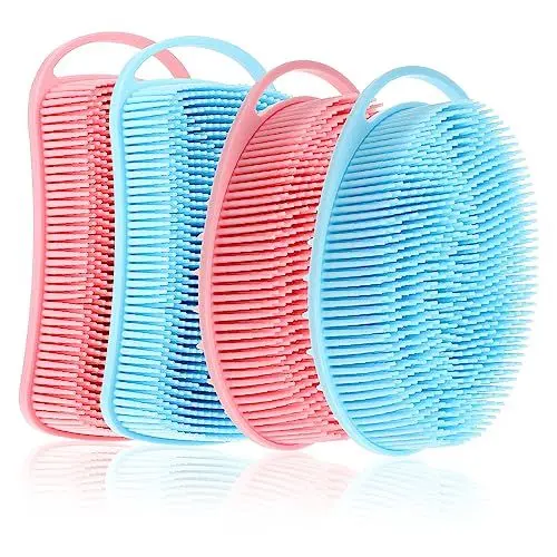 Produktbild: Beavorty 2-teiliges Massage-reinigungsbürsten-set Weiche Silikon-körpershampoobürste Für Bad Und Haar Kopfhautschrubber