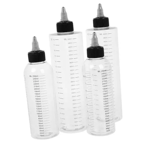 Produktbild: Beavorty 4 Stück Flasche Drücken Haarapplikatorflasche Für Haarflaschen Farbauftragsflasche Anwendungsflaschen Für Haare Haarölspender Haarölflasche Transparent Plastik