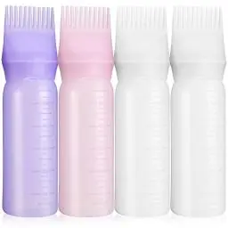 Produktbild: Beavorty 4 Stück Haarölflasche Wurzelkamm Haarstyling-Werkzeuge Ölflasche Für Haare Ölapplikator Flasche Für Haarkamm Applikatorflasche Pflegekamm Haarfärbeflaschen Salonflaschen