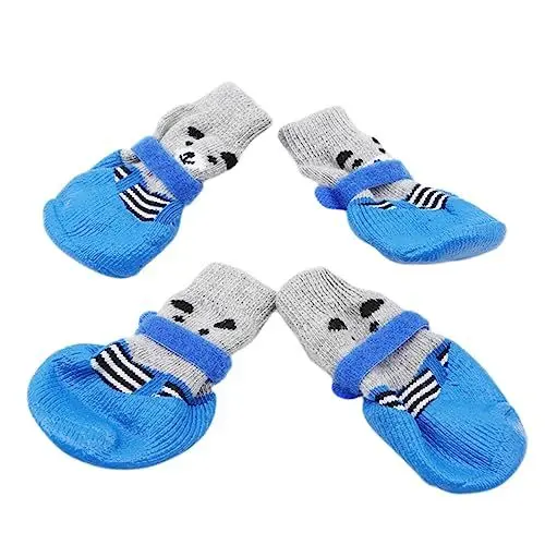 Produktbild: Beavorty 4 Stücke Cartoon Haustier Hund Socken Nicht Baumwolle Socken Für Hunde Katzen Größe S Halten Pfoten Sauber