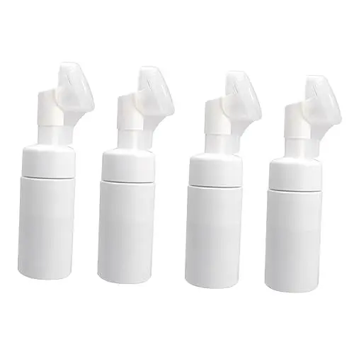 Produktbild: Beavorty 4stücke Reise-kosmetikflaschen Mit Bürstenkopf Leere Nachfüllbare Schaumflasche Für Gesichtsreiniger Und Lotionen Für Zuhause Und Unterwegs Weiß