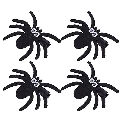 Produktbild: Beavorty 4 Stück Spinne Haarnadel Halloween-haarspange Zombie-haarspange Spinne Haarspange Halloween-haarnadeln Schwarze Spinnenhaarspange Party-haare Krokodilklemme Mädchen Kind Stoff