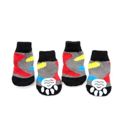 Produktbild: Beavorty 4er-Pack Hundesocken – Baumwollsocken Für Hunde rutschfest Bequem Haustiersocken Hundesocken Größe Angegeben