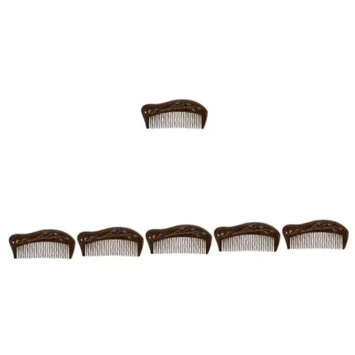 Produktbild: Beavorty 6 Stk Sandelholz kamm frisierumhang frisuren harre style haarstyling frauengeschenk Haarkämme für Frauen Damen Haarkamm Bartentwirrer Holzkamm massieren antistatischer Holzkamm