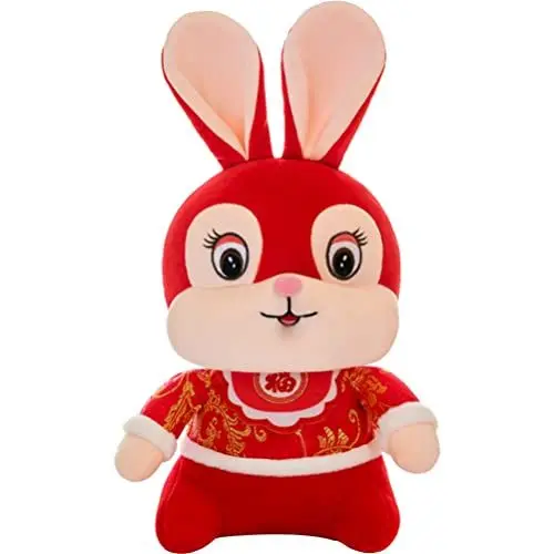 Produktbild: Beavorty Hasenpuppe des Neuen Jahres Jahr des Kaninchen Stofftier Halloween-plüsch- Chinesisches Sternzeichen Plüschtier Schreibtisch Neujahrsvorräte Mitarbeiter Kurzer Plüsch