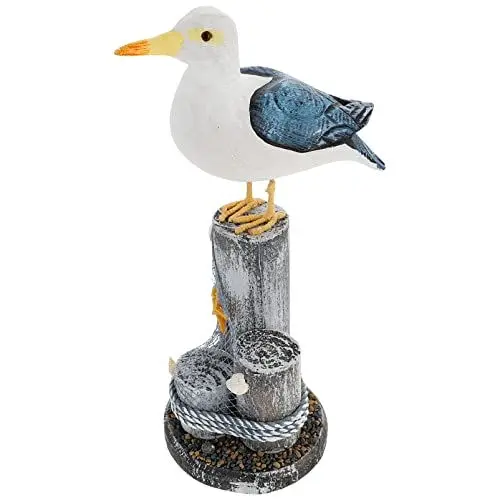 Produktbild: Beavorty Hölzerne Mediterrane Verzierung Rustikale Tischdeko Seevogel-Statue Mediterrane Skulpturen Für Zu Hause Digitale Schilder Im Freien Pelikane Aus Schreibtisch Holz Strand Tier