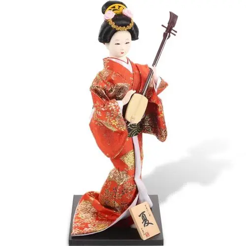 Produktbild: Beavorty Japanische Geisha-Ornamente Japanische Puppen Hergestellt in Japan Japanische Geisha-Puppe Chinesische Puppen Kimono-Puppe Porzellanpuppe Japanischer Stil Gips Kunsthandwerk Büro