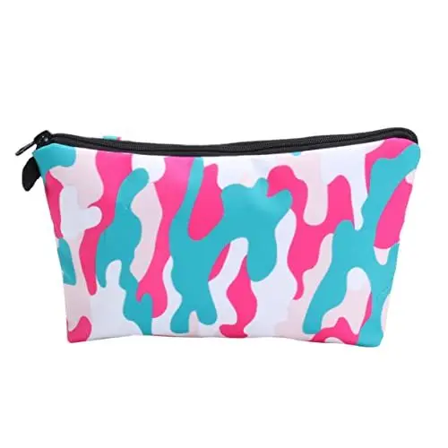 Produktbild: Beavorty Kosmetik Tasche Mit Digitaldruck Und Tarnmuster Kosmetiktäschchen Für Mädchen Bedruckte Federmäppchen Camouflage-Kosmetiktasche Make-up-Tasche Reisen Einkaufstüte Polyester Mini