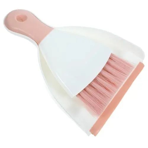 Produktbild: Beavorty Mini-Besen Und Kehrschaufel-Set Tragbare Kunststoff-Reinigungsbürste Und Kehrschaufel Kehrwerkzeug Für Tisch Schreibtisch Tastatur Katze Hund Haustiere Hausreiniger Rosa