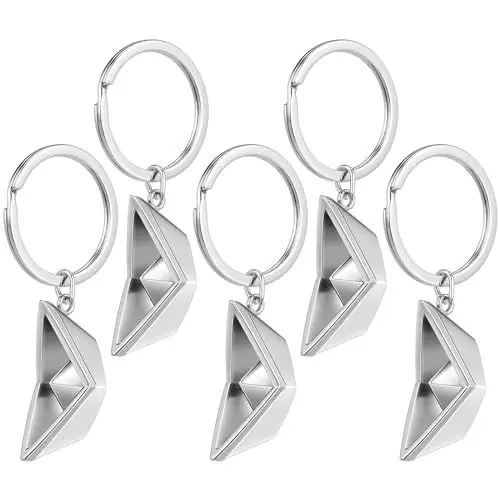Produktbild: Beavorty Papierschiff Schlüsselanhänger Schlüsselbund Anhänger Schlüsselring Metell Keychain Segelboot Keyring Segelschiff Modeschmuck Autoschlüssel Handtasche Dekoration Geschenk 5 Stück
