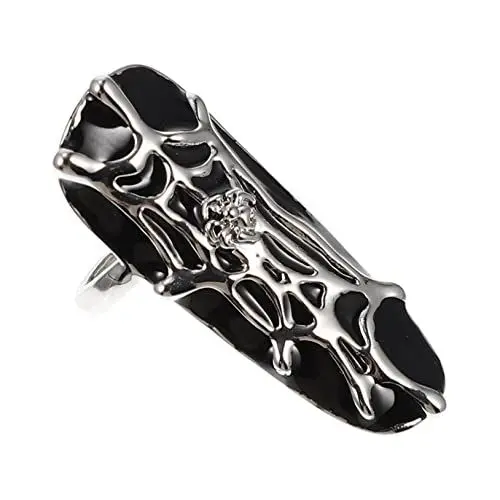 Produktbild: Beavorty Spinnennagelring Falsche Nagelabdeckungen Frauen Verstellbarer Ring Gefälschte Nagelabdeckung Halloween-nägel-aufkleber Ring Für Frauen Falsche Fingernägel Legierung Fräulein Dämon