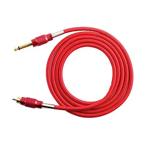 Produktbild: Beavorty Clip Cord Für Tattoo Maschine Langlebiges Geflochtenes Kabel Mit Reinem Kupferstecker Für Stromversorgung Rot Geeignet Für Maschinen
