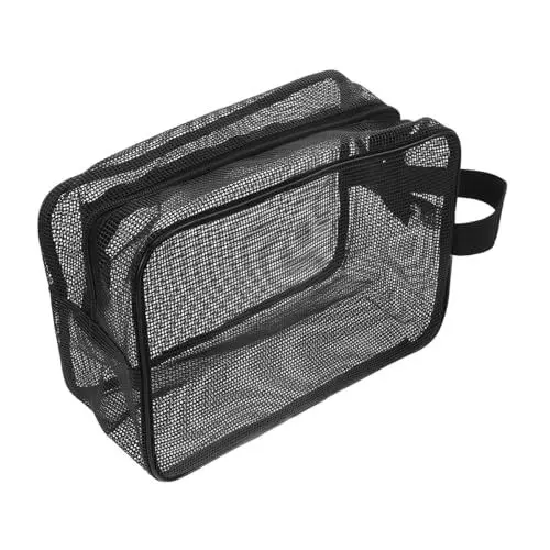 Produktbild: Beavorty Atmungsaktiver Kulturbeutel Aus Netzstoff für Badezimmer Reisetasche für Männer und Frauen für Camping und Fitnessstudio