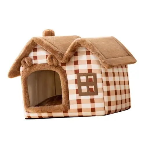 Produktbild: Beavorty Winterliches Hundebett Süßes Katzenhaus Hund Warmes Nest Für Kleine Haustiere Kleintierhaus Plüschhundebett Kleines Tierbett Welpenhöhlennest Katze Warmes Nest Feder Hausnest