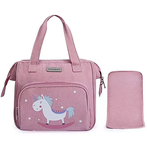 Produktbild: Bebamour Einhorn Puppe Wickeltasche mit Puppe Wickelmatte tragen Puppe Zubehör Mode Kinder Mädchen Baby Tasch