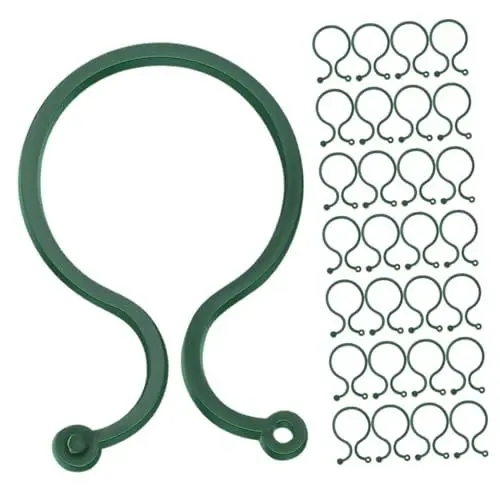 Produktbild: BEBEMOKO 100 STK Gartenschnalle Vorbau Unterstützt Clip Gartenclips Weinstiel-Clips Pflanzenstützclips Pflanzenklammern Zur Unterstützung Tomatenklammer Stielclip Gartenklemme Plastik Green