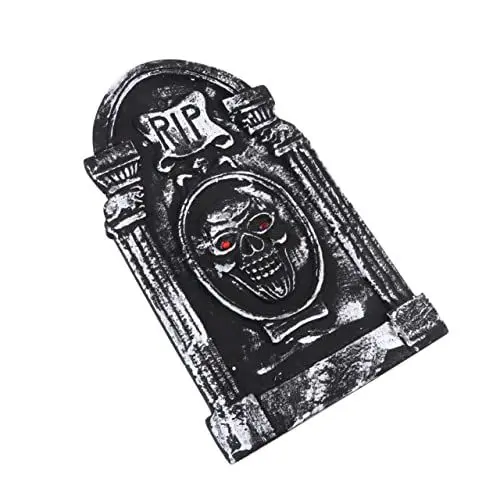 Produktbild: BEBEMOKO 1Pc Spooky Horror Schädel Dekoration Schaum Grabstein Requisiten für Halloween Tomb Friedhof Szene Bar