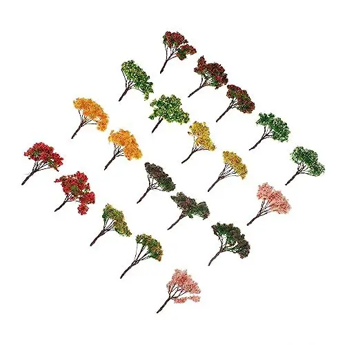 Produktbild: BEBEMOKO 20stücke Miniatur Bäume Aus Kunststoff Für Landschaftsgestaltung Flexible Modellbäume Zur Dekoration Von Sandtischen Aquarien Und Wohnräumen