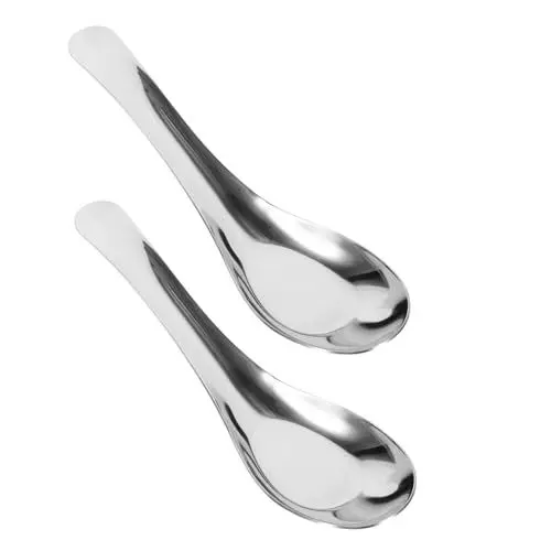 Produktbild: BEBEMOKO 2 Stück Suppenlöffel Aus Hochwertigem Edelstahl Mit Flachem Boden Ergonomischem Griff Ideal Für Suppen Müsli Und Soßen Spülmaschinenfest Restaurantgeschirr Für Küche Und