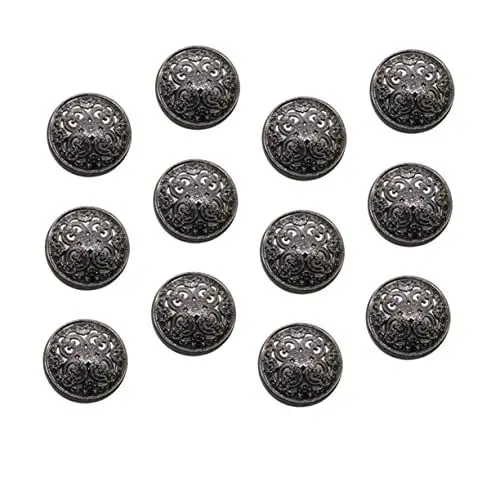 Produktbild: BEBEMOKO 30 Stück Nähverschlüsse, dekorative Knöpfe, Ersatzknöpfe, Mantelknöpfe, Goldknöpfe für Blazer, Boutons, Couture Noir, goldene Knöpfe zum Nähen, DIY-Knöpfe, Schwarz