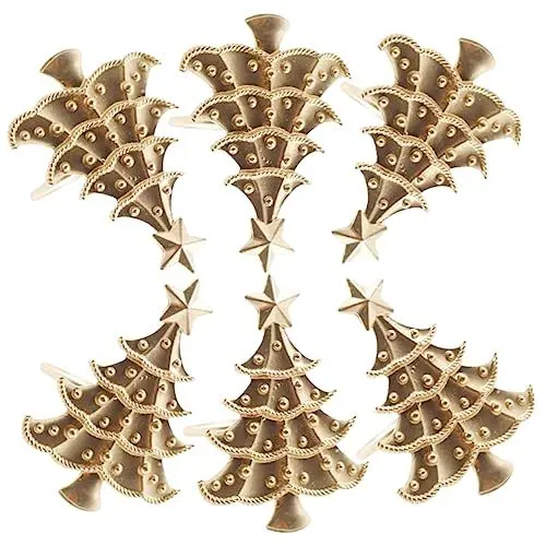 Produktbild: BEBEMOKO Weihnachtsservietten-serviettenschnallen Aus Metall 6-teiliges Set Für Geschirr Dekoration Festliches Abendessen Party-zubehör
