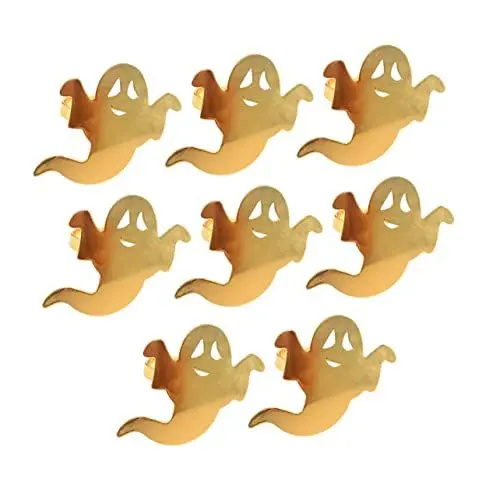 Produktbild: BEBEMOKO 8St Gespenster Serviettenring Thanksgiving-Serviettenring Esstisch Serviettenring Halloween tischdeko goldene tischdeko Halloween-Serviettenschnallen Festival-Serviettenringe