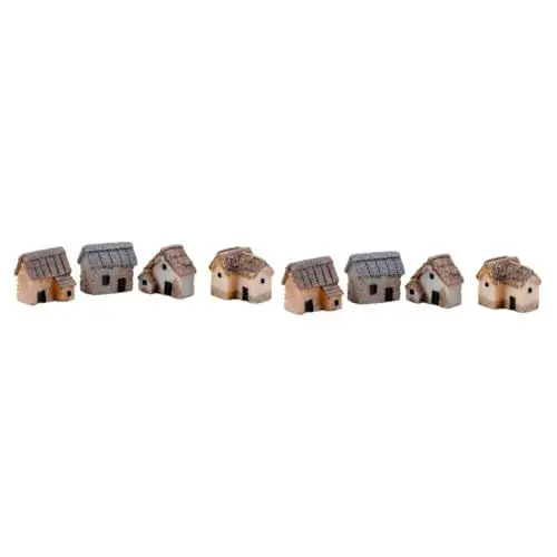 Produktbild: BEBEMOKO 2sets Harz Miniatur Landschaft Häuser Für Garten Dekorationen 4 Stücke * 2
