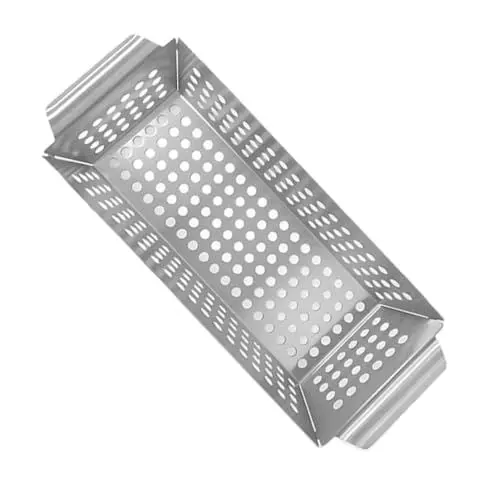 Produktbild: BEBEMOKO Grillpfanne Aus Edelstahl – Multifunktions-BBQ-pfanne Grill-gemüsekorb Grilltablett Für Den Außenbereich