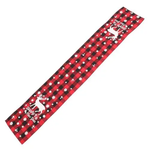Produktbild: BEBEMOKO tischläufer frohes neues Jahr tischläufer Weihnachtstischdecke Weihnachtsdekorationen weihnachtsmotiv Weihnachtskamin winterliche Tischdecke Weihnachtstischläufer Stoff