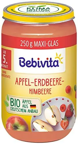 Produktbild: Bebivita Früchte Apfel-Erdbeere-Himbeere, 6er Pack (6 x 250 g)