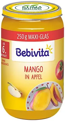 Produktbild: Bebivita Früchte Mango in Apfel, 6er Pack (6 x 250 g), Mittel