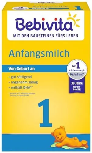 Produktbild: Bebivita 1 Anfangsmilch (5 x 500g), von Geburt an, angenehm sämig & gut sättigend, gut zum Zufüttern