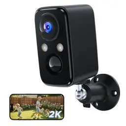 Produktbild: BECAMSO Überwachungskamera Aussen Akku Kamera Kabellos: 2K WLAN Kamera Outdoor mit Bewegungsmelder - Überwachungskamera Innen mit Monitor Alarmanlage Nachtsichtfunktion - WiFi Camera