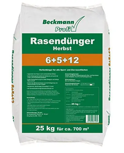 Produktbild: Beckmann Profi Herbst Rasendünger 6+5+12 in 25 kg