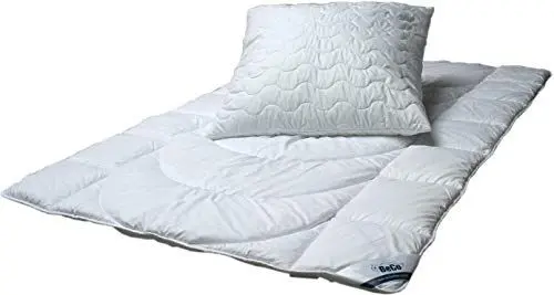 Produktbild: BeCo Betten-Set Microfaser BW101248, Kochfest, Ganzjahresdecke 135x200 und Kissen 080x080cm, kuschelig und schadstoffgeprüft, Weiß