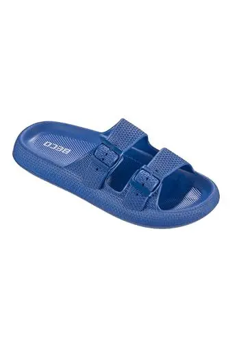 Produktbild: Beco Pantoletten Herren – Airkiss-Leisure Badeschuhe Herren, ultraleichte Badeschlappen für Herren mit innovativer Luftpolstersohle – in Dunkelblau, Größe 43