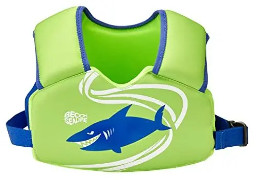 Produktbild: BECO-Sealife Schwimmweste Kinder 2–6 Jahre, Bequeme Kinder Schwimmlernweste für Mädchen & Jungen von 15–30 kg mit Sicherheitsverschluss – in Grün
