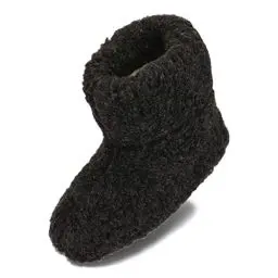 Produktbild: BeComfy Warme Hausschuhe Damen Herren Hüttenschuhe aus Schafwolle (Schwarz, EU Schuhgrößensystem, Erwachsene, Numerisch, M, 41)
