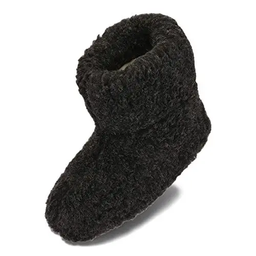 Produktbild: BeComfy Warme Hausschuhe Damen Herren Hüttenschuhe aus Schafwolle (Schwarz, EU Schuhgrößensystem, Erwachsene, Numerisch, M, 41)