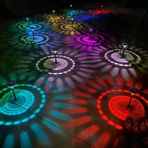 Produktbild: Becomlight LED Solarlampen für Außen Garten 6 Stück - Warmweiß Farbwechsel Dualmodus IP67 Wasserdicht Großformatige Solar Gartenleuchten mit Erdspieß für Balkon Terrasse Weg Rasen