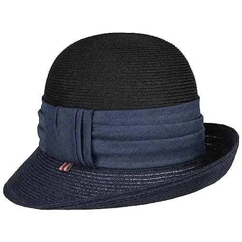 Produktbild: bedacht Landella Strohhut Strohglocke Glockenhut Damenhut Sonnenhut Sommerhut (One Size - dunkelblau)
