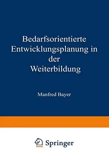 Produktbild: Bedarfsorientierte Entwicklungsplanung in der Weiterbildung