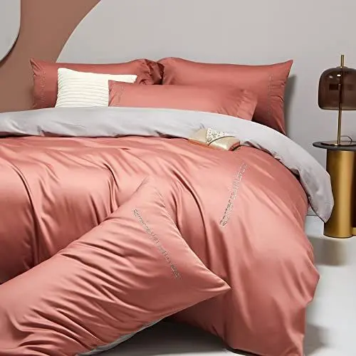 Produktbild: Bedding Set, Vierteiliges Set aus langstapeliger Baumwolle mit 160 Zählern, A-Klasse-Satin aus Reiner Baumwolle, D, 180 cm Bettlaken,4-Piece Bed Linen Set